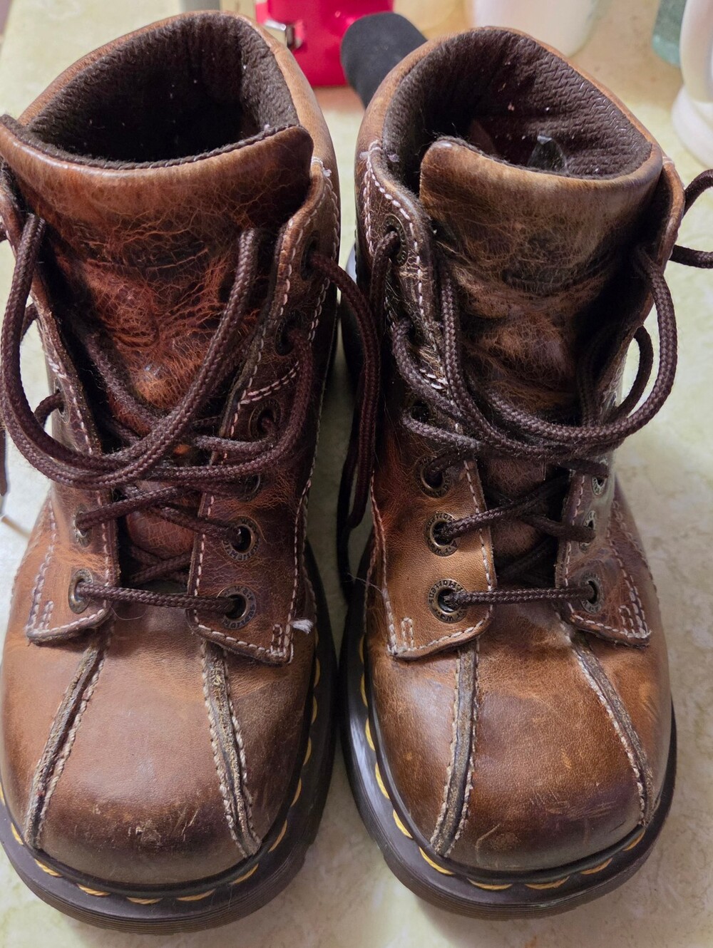 Dr. Martens Y2K Daisy Brown Leather Lace-Up Ankle Boots - Picture 9 of 9